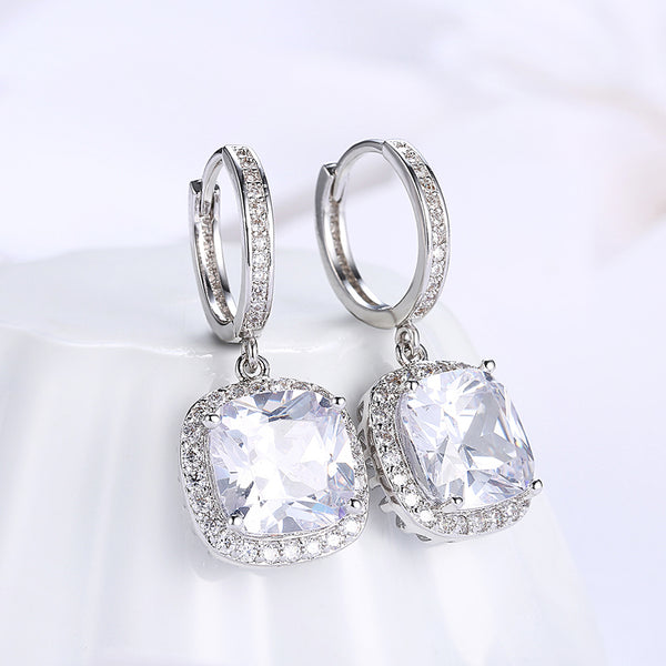 White Gold Earrings LSE163