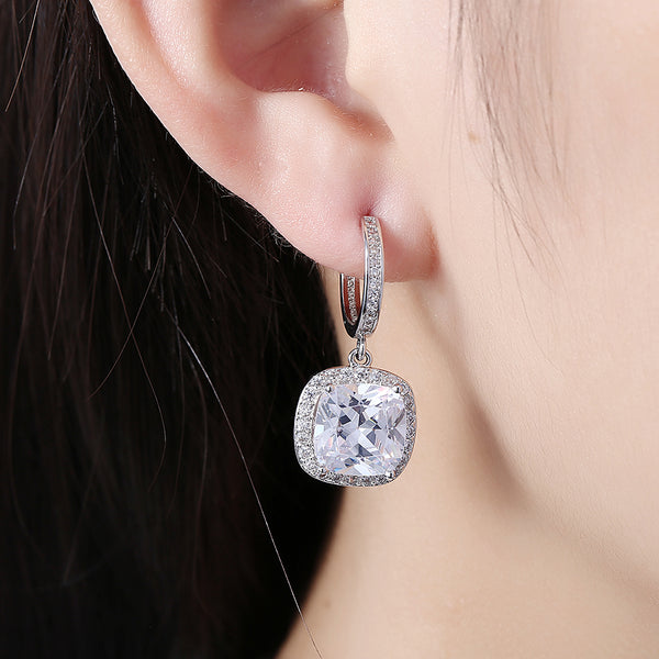 White Gold Earrings LSE163