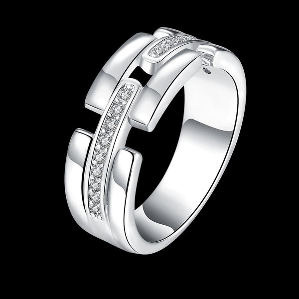 White Gold Ring LSR394-B