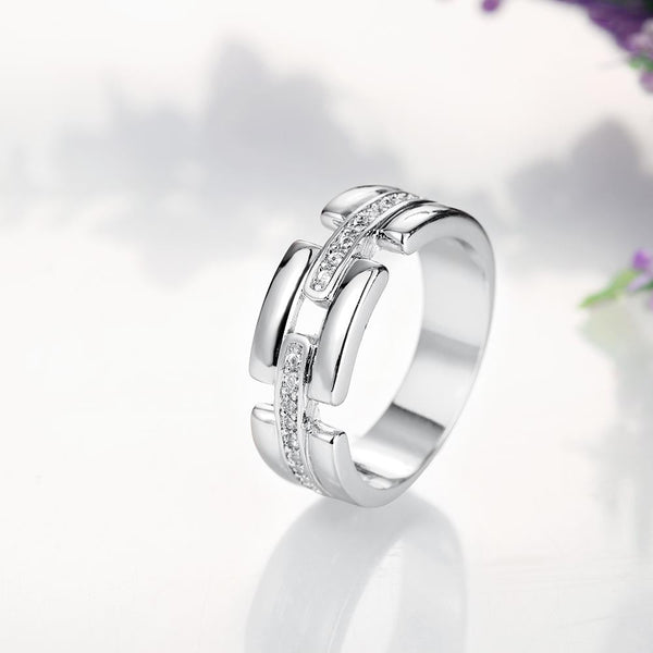 White Gold Ring LSR394-B