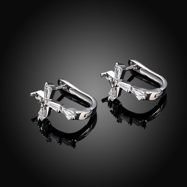 White Gold Earrings LSE119