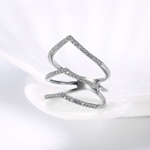 White Gold Ring LSR858-C