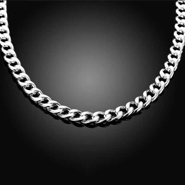 Silver Curb Chain 20inch 10mm LSN011-20