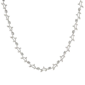 Rhodium Plated Vineyard Necklace - N01125R-C01