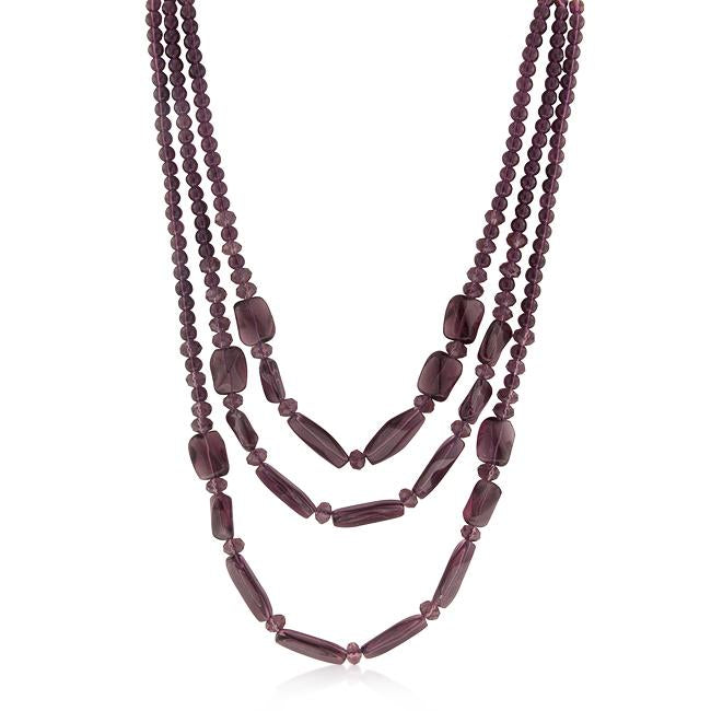 Purple Beaded Necklace - N01185R-V01