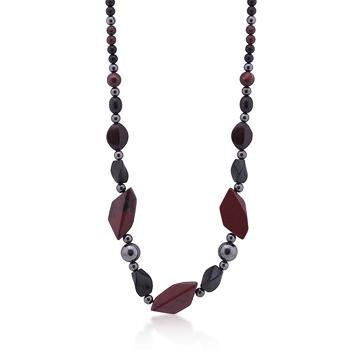 Geometric Dark Stones Necklace - N01210RW-V01