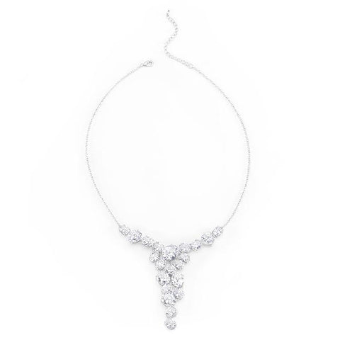 Bejeweled Cubic Zirconia Bib Necklace - N01279R-C01