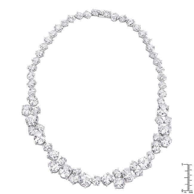 Bejeweled Cubic Zirconia Collar Necklace - N01281R-C01