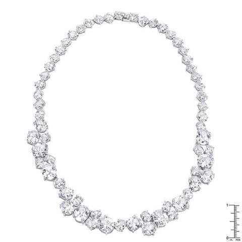 Bejeweled Cubic Zirconia Collar Necklace - N01281R-C01