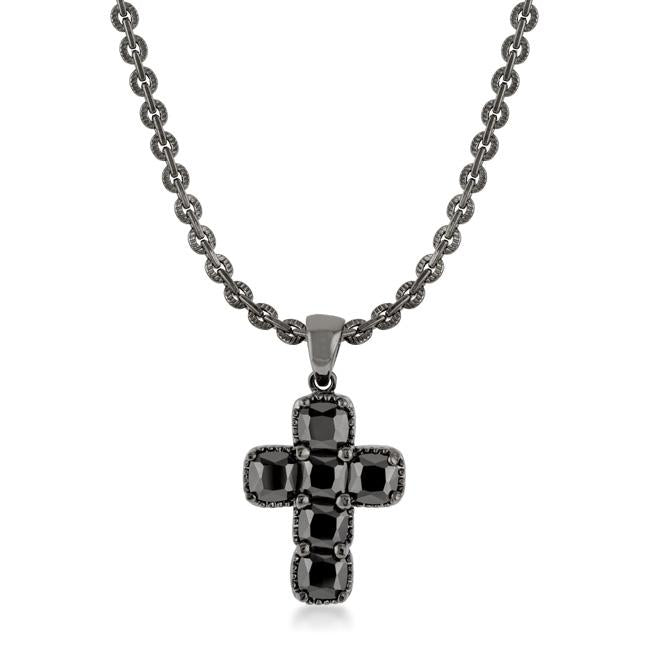 Black Cross Necklace - N01293U-V03