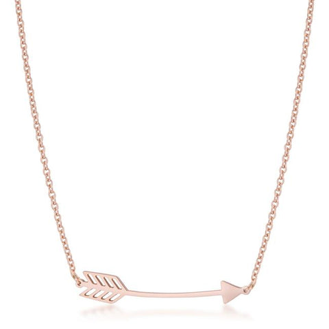 Arianna Rose Gold Stainless Steel Arrow Necklace - N01313AV-V00