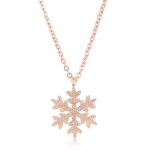 Jenna Rose Gold Stainless Steel Rose Gold Snowflake Necklace - N01317AV-V00