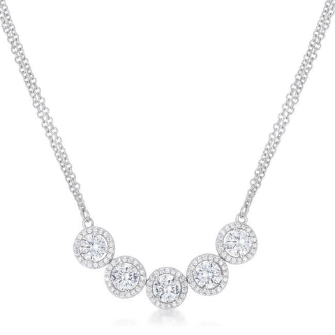 5 Ct Dazzling Rhodium Necklace with CZ - N01330R-C01