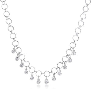 1.32 Ct Stunning Rhodium Necklace with CZ Charms - N01331R-C01