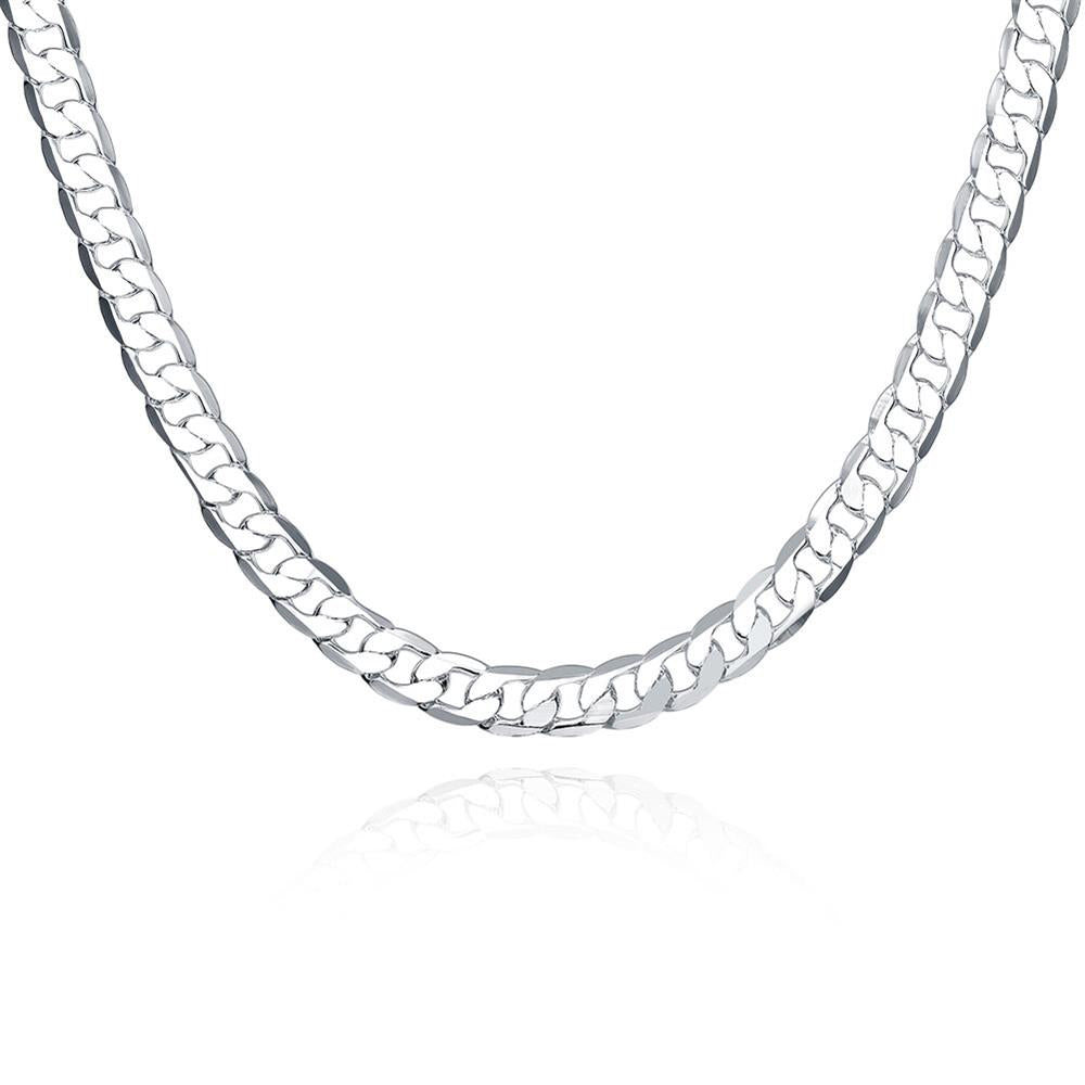 Silver Curb Chain 20inch 8mm LSN034 – Lucky Silver