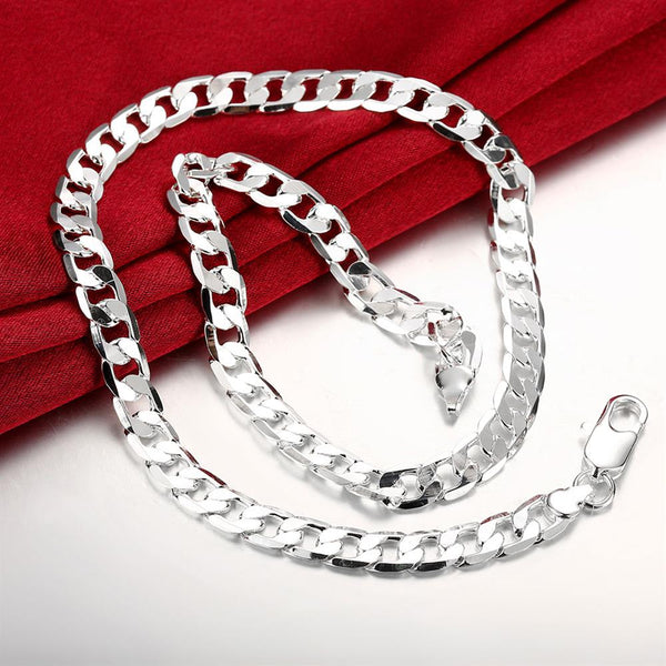 Silver Curb Chain 20inch 8mm LSN034