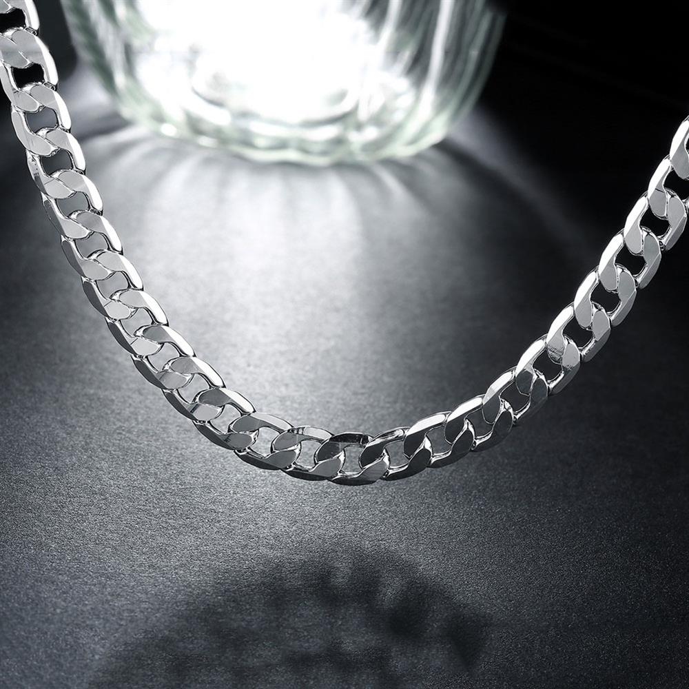 Silver Curb Chain 20inch 8mm LSN034 – Lucky Silver