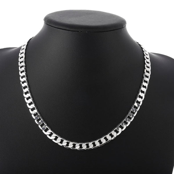 Silver Curb Chain 20inch 8mm LSN034