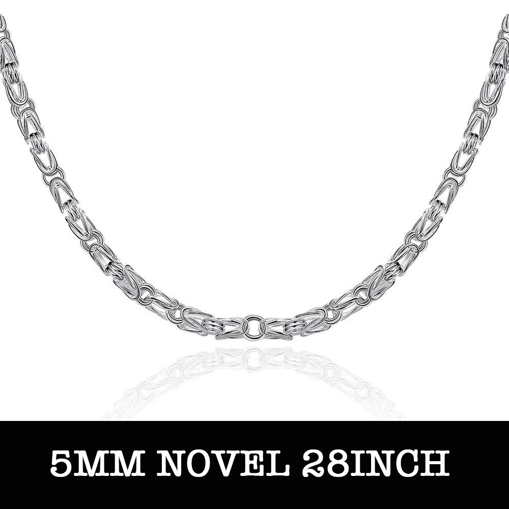 Silver Novel Link Chain 28inch 5mm LSN048