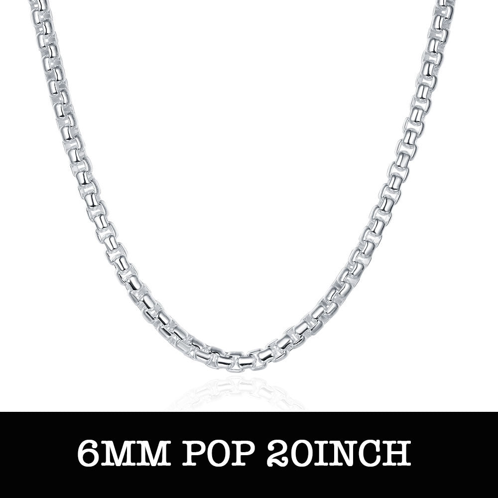 Silver Pop Chain 20inch 6mm LSN053