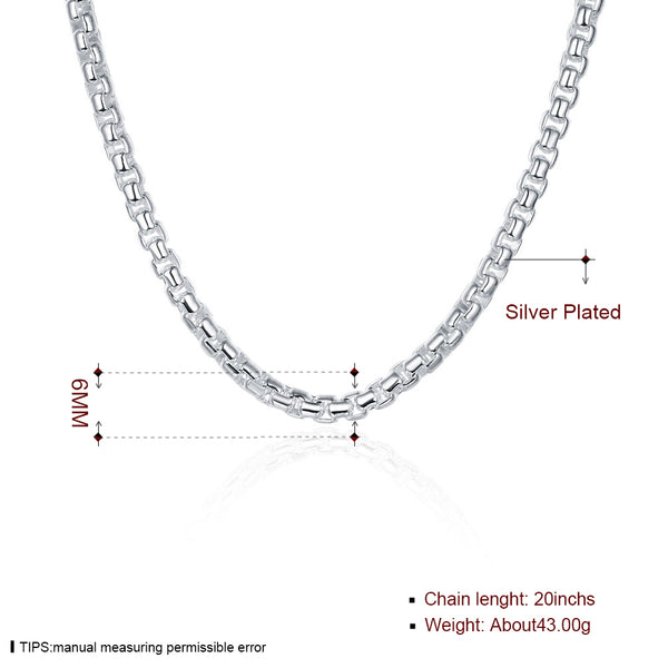 Silver Pop Chain 20inch 6mm LSN053