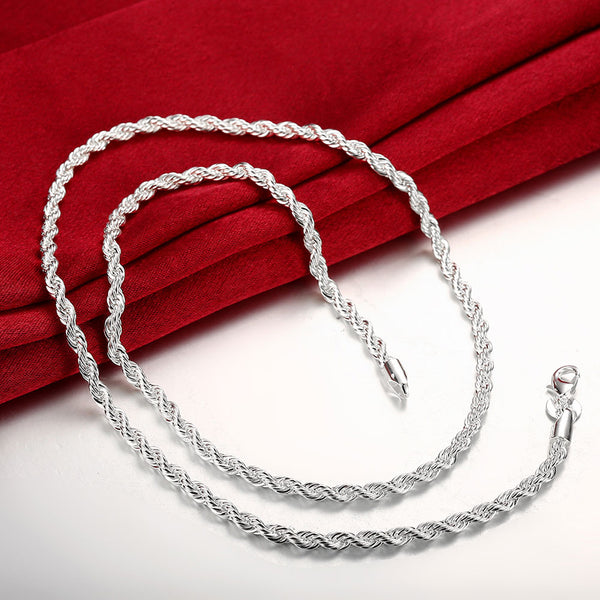 Lucky Silver - Silver Designer Rope Chain 20inch 4mm - LOCAL STOCK - LSN067-20