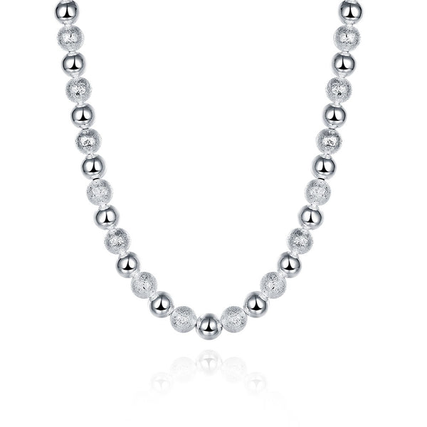 Silver Hollow Bead Chain 20inch 8mm LSN086