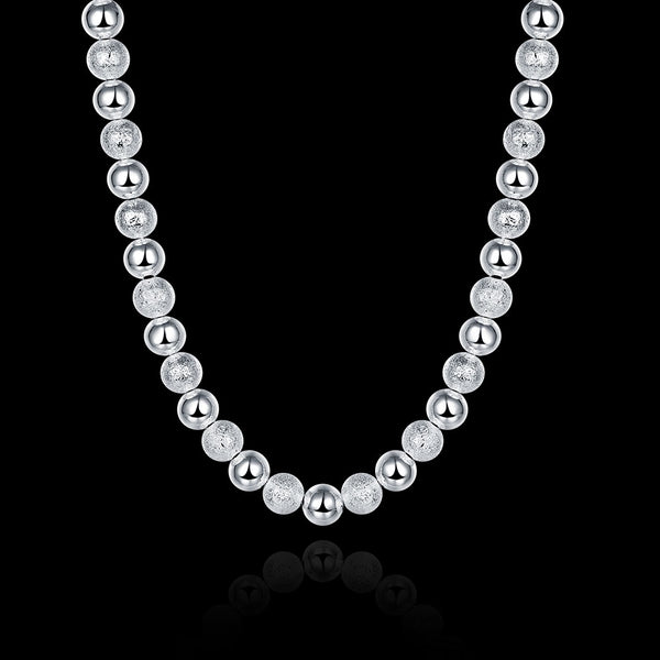 Silver Hollow Bead Chain 20inch 8mm LSN086