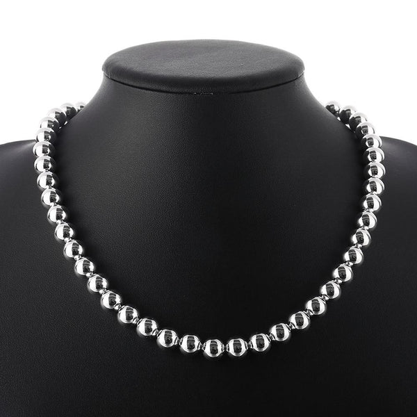 Silver Hollow Bead Chain 18inch 10mm LSN097-2