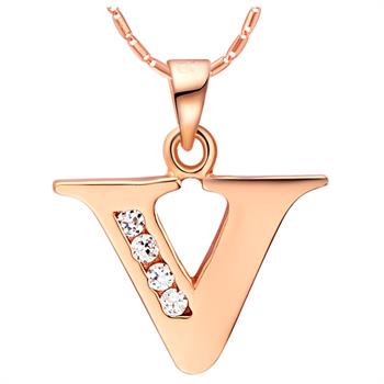 White Gold Plated Rose Gold Necklace LSN1000