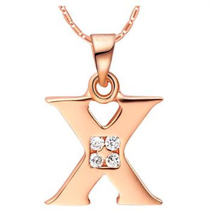 White Gold Plated Rose Gold Necklace LSN1004