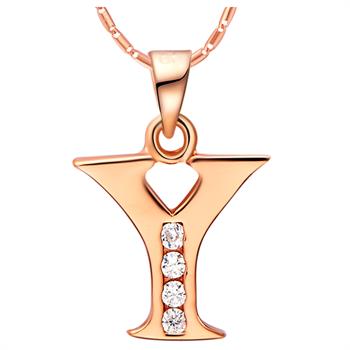 White Gold Plated Rose Gold Necklace LSN1006