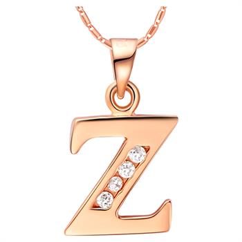 White Gold Plated Rose Gold Necklace LSN1008