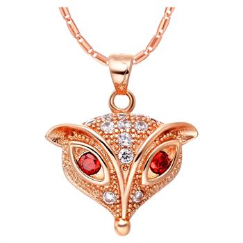 White Gold Plated Rose Gold Necklace LSN1015