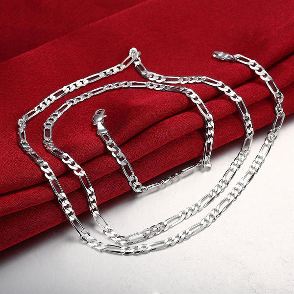 Silver Figaro Chain 18inch 4mm LSN102-18