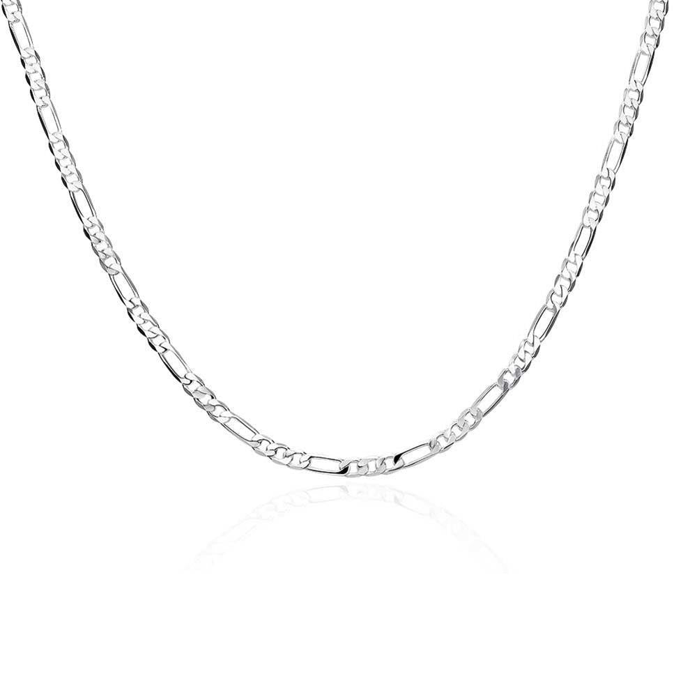 Lucky Silver - Silver Designer 4mm Figaro Chain Necklace 66cm - LOCAL STOCK