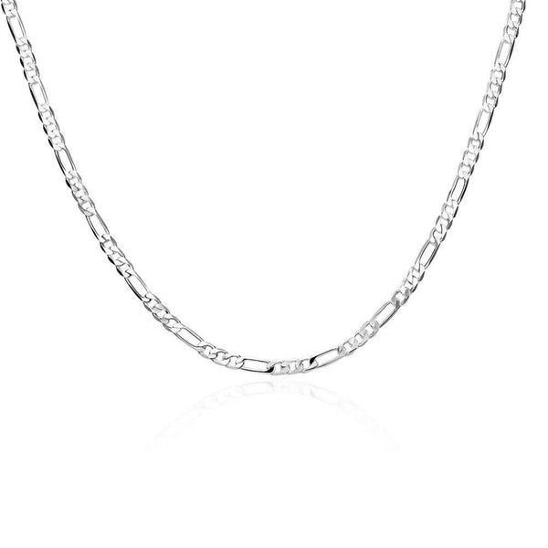 Lucky Silver - Silver Designer Figaro Chain 4mm Necklace 66cm - LOCAL STOCK - LSN102-28