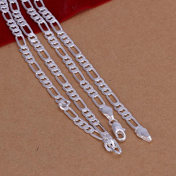 Lucky Silver - Silver Designer Figaro Chain 4mm Necklace 66cm - LOCAL STOCK - LSN102-28