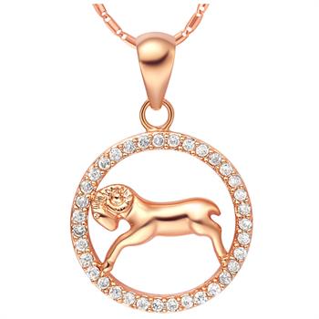 White Gold Plated Rose Gold Necklace LSN1047