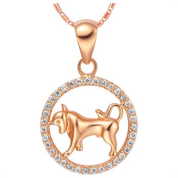 White Gold Plated Rose Gold Necklace LSN1049