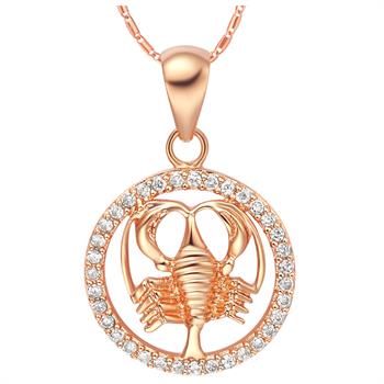 White Gold Plated Rose Gold Necklace LSN1055