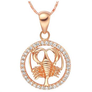 White Gold Plated Rose Gold Necklace LSN1055