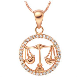 White Gold Plated Rose Gold Necklace LSN1061