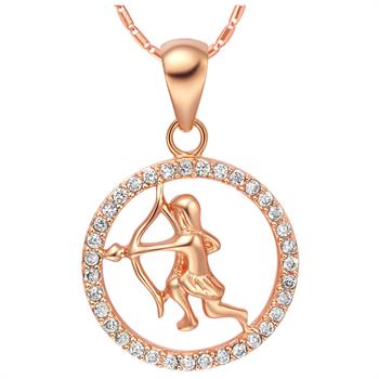 White Gold Plated Rose Gold Necklace LSN1065