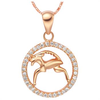 White Gold Plated Rose Gold Necklace LSN1067