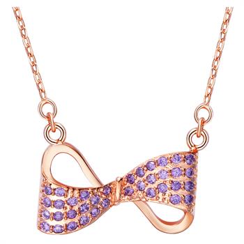 White Gold Plated Rose Gold Necklace LSN1087