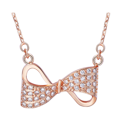 White Gold Plated Rose Gold Necklace LSN1088