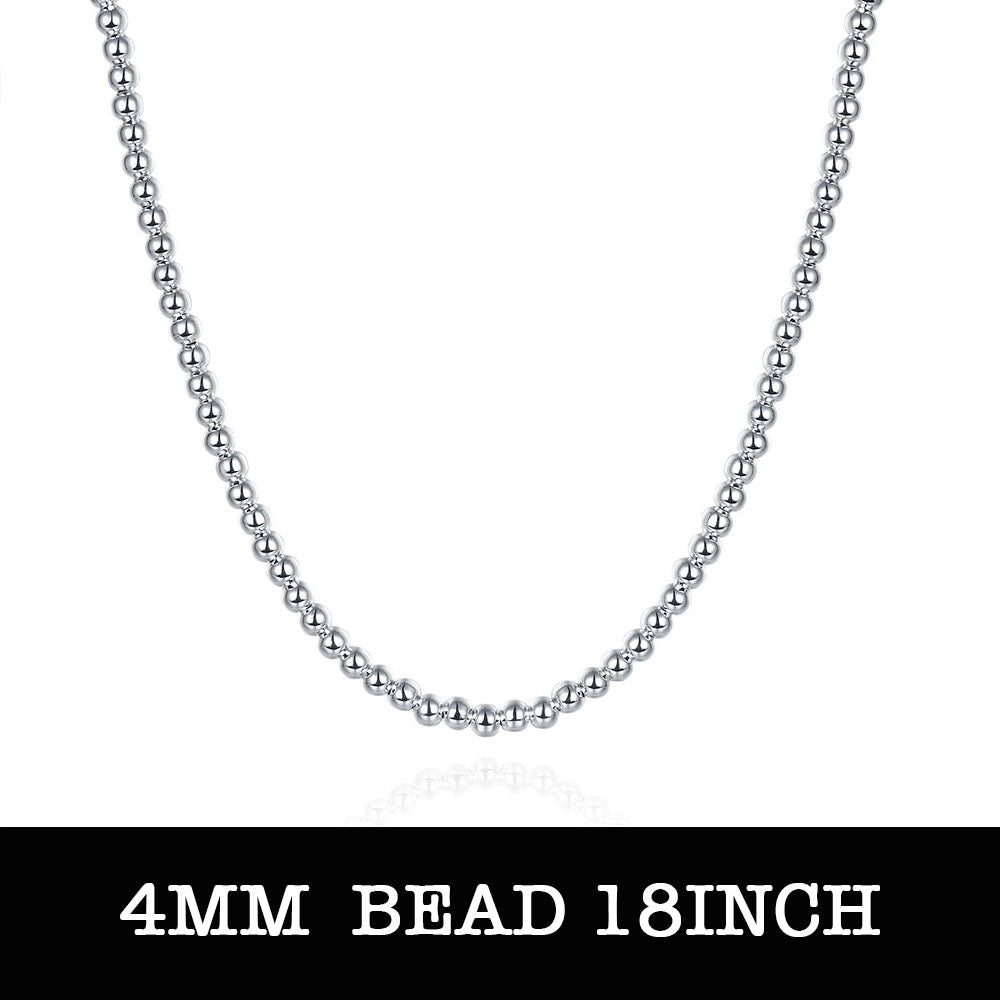 Silver Bead Chain 18inch 4mm LSN114