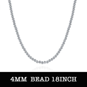 Silver Bead Chain 18inch 4mm LSN114