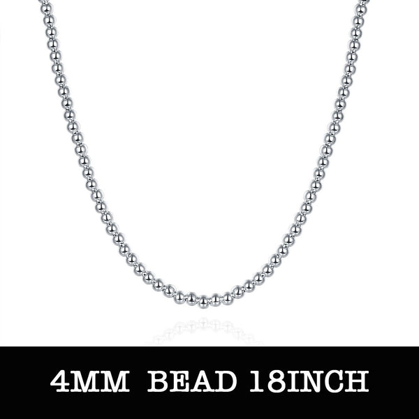 Silver Bead Chain 18inch 4mm LSN114